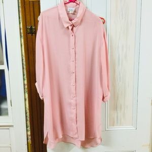 Vintage Lyn Diana extra-long pink shirt